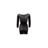 Robe en résille noire transparente, manches longues 